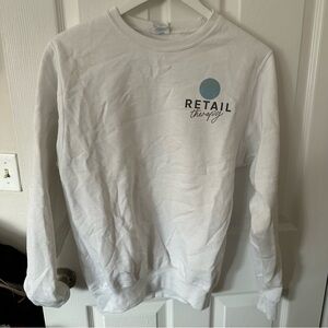 White Retail Therapy Crewneck